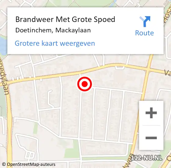 Locatie op kaart van de 112 melding: Brandweer Met Grote Spoed Naar Doetinchem, Mackaylaan op 20 december 2013 20:17