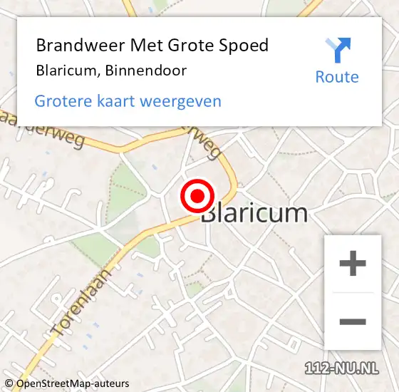 Locatie op kaart van de 112 melding: Brandweer Met Grote Spoed Naar Blaricum, Binnendoor op 11 juli 2016 19:27