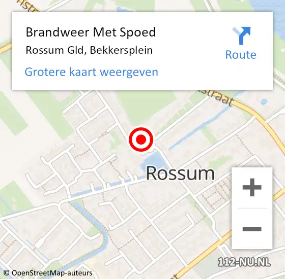 Locatie op kaart van de 112 melding: Brandweer Met Spoed Naar Rossum Gld, Bekkersplein op 20 december 2013 20:22