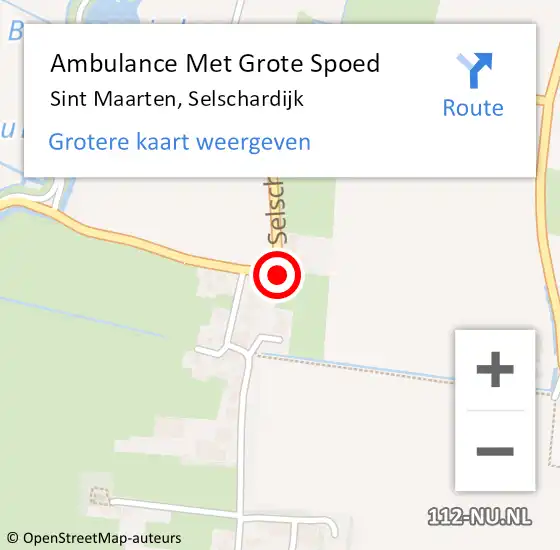 Locatie op kaart van de 112 melding: Ambulance Met Grote Spoed Naar Sint Maarten, Selschardijk op 11 juli 2016 19:51