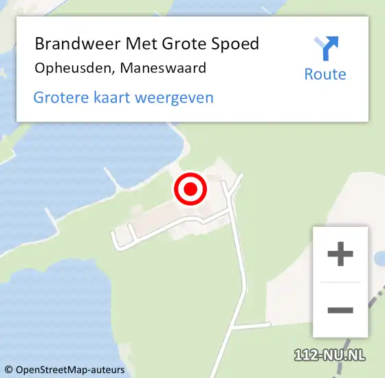 Locatie op kaart van de 112 melding: Brandweer Met Grote Spoed Naar Opheusden, Maneswaard op 11 juli 2016 22:28