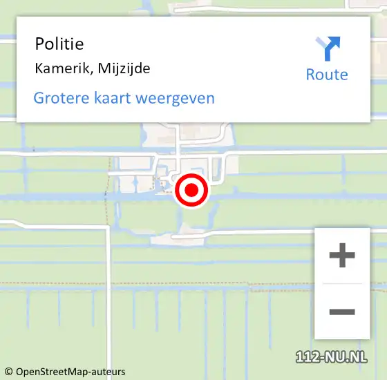 Locatie op kaart van de 112 melding: Politie Kamerik, Mijzijde op 12 juli 2016 00:29