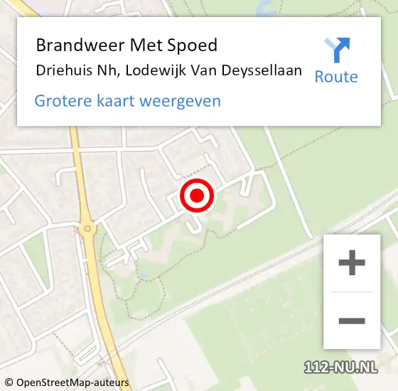 Locatie op kaart van de 112 melding: Brandweer Met Spoed Naar Driehuis Nh, Lodewijk Van Deyssellaan op 12 juli 2016 00:45