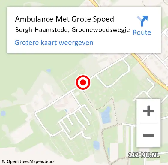 Locatie op kaart van de 112 melding: Ambulance Met Grote Spoed Naar Burgh-Haamstede, Groenewoudswegje op 12 juli 2016 02:33