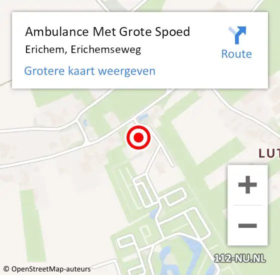 Locatie op kaart van de 112 melding: Ambulance Met Grote Spoed Naar Erichem, Erichemseweg op 12 juli 2016 04:50