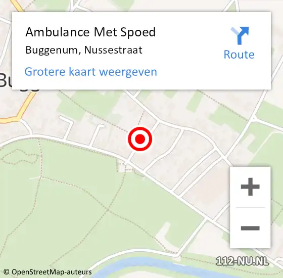 Locatie op kaart van de 112 melding: Ambulance Met Spoed Naar Buggenum, Nussestraat op 12 juli 2016 13:38