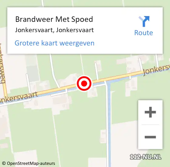 Locatie op kaart van de 112 melding: Brandweer Met Spoed Naar Jonkersvaart, Jonkersvaart op 12 juli 2016 15:32