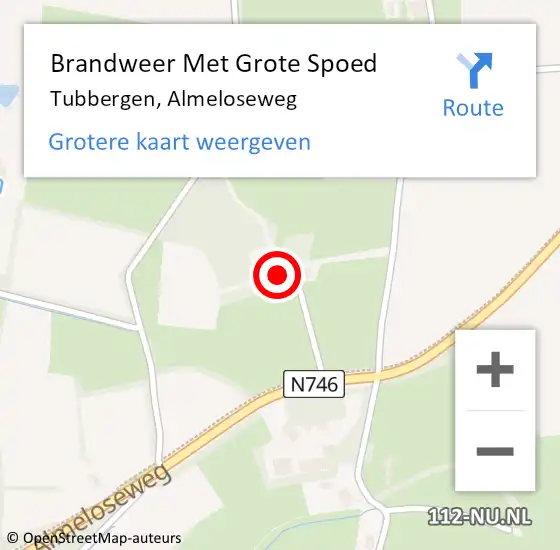 Locatie op kaart van de 112 melding: Brandweer Met Grote Spoed Naar Tubbergen, Almeloseweg op 12 juli 2016 19:18