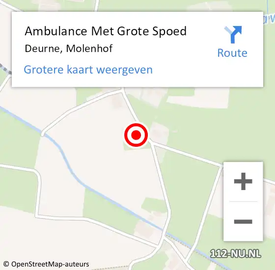 Locatie op kaart van de 112 melding: Ambulance Met Grote Spoed Naar Deurne, Molenhof op 12 juli 2016 19:24