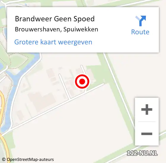 Locatie op kaart van de 112 melding: Brandweer Geen Spoed Naar Brouwershaven, Spuiwekken op 12 juli 2016 19:46