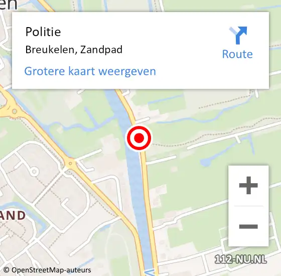 Locatie op kaart van de 112 melding: Politie Breukelen, Zandpad op 12 juli 2016 20:35