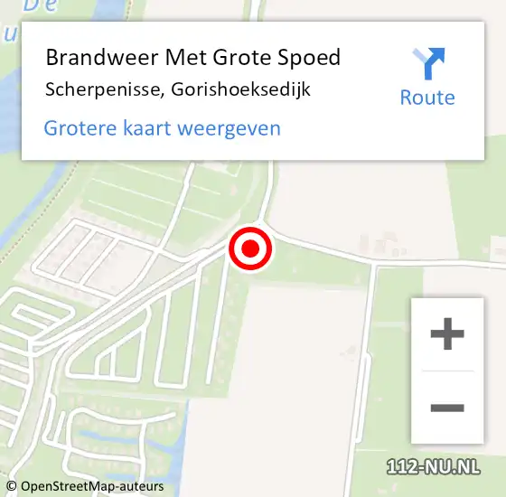 Locatie op kaart van de 112 melding: Brandweer Met Grote Spoed Naar Scherpenisse, Gorishoeksedijk op 12 juli 2016 20:45