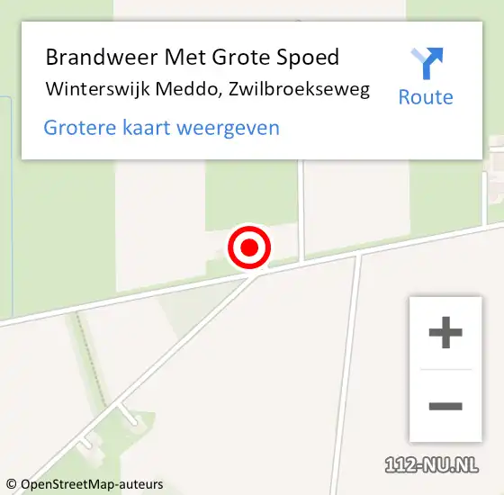 Locatie op kaart van de 112 melding: Brandweer Met Grote Spoed Naar Winterswijk Meddo, Zwilbroekseweg op 12 juli 2016 21:48