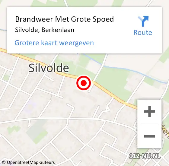 Locatie op kaart van de 112 melding: Brandweer Met Grote Spoed Naar Silvolde, Berkenlaan op 13 juli 2016 10:41