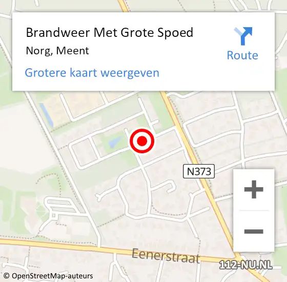 Locatie op kaart van de 112 melding: Brandweer Met Grote Spoed Naar Norg, Meent op 13 juli 2016 12:27