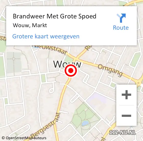 Locatie op kaart van de 112 melding: Brandweer Met Grote Spoed Naar Wouw, Markt op 13 juli 2016 13:30