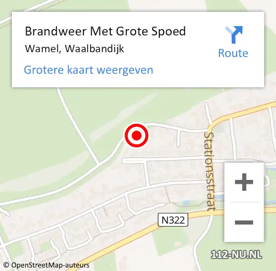 Locatie op kaart van de 112 melding: Brandweer Met Grote Spoed Naar Wamel, Waalbandijk op 13 juli 2016 15:04