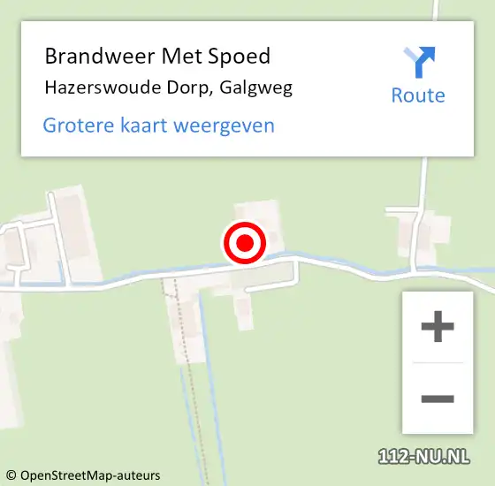 Locatie op kaart van de 112 melding: Brandweer Met Spoed Naar Hazerswoude Dorp, Galgweg op 13 juli 2016 16:32