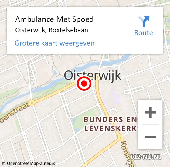 Locatie op kaart van de 112 melding: Ambulance Met Spoed Naar Oisterwijk, Markuspad op 13 juli 2016 16:48