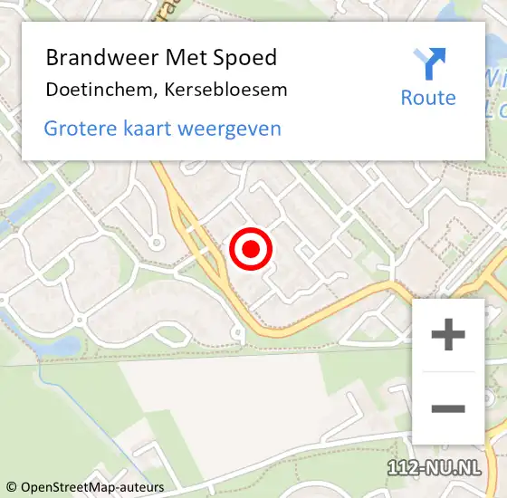 Locatie op kaart van de 112 melding: Brandweer Met Spoed Naar Doetinchem, Kersebloesem op 13 juli 2016 17:51