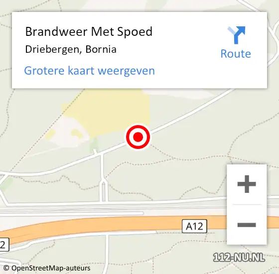 Locatie op kaart van de 112 melding: Brandweer Met Spoed Naar Driebergen, Bornia op 13 juli 2016 18:02