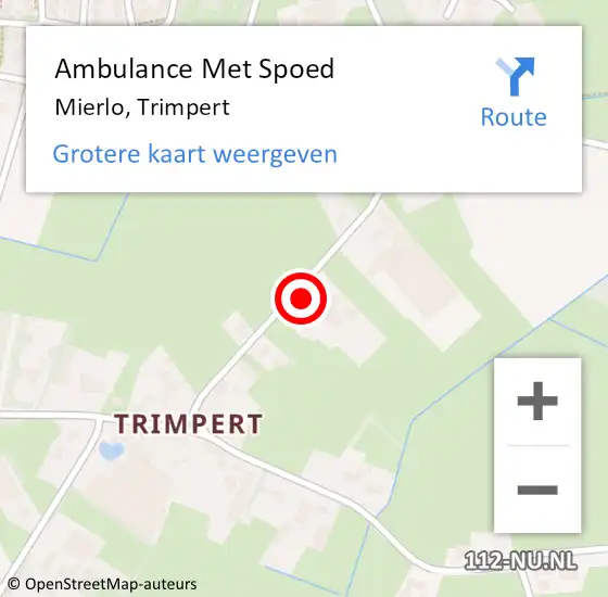 Locatie op kaart van de 112 melding: Ambulance Met Spoed Naar Mierlo, Trimpert op 13 juli 2016 21:14