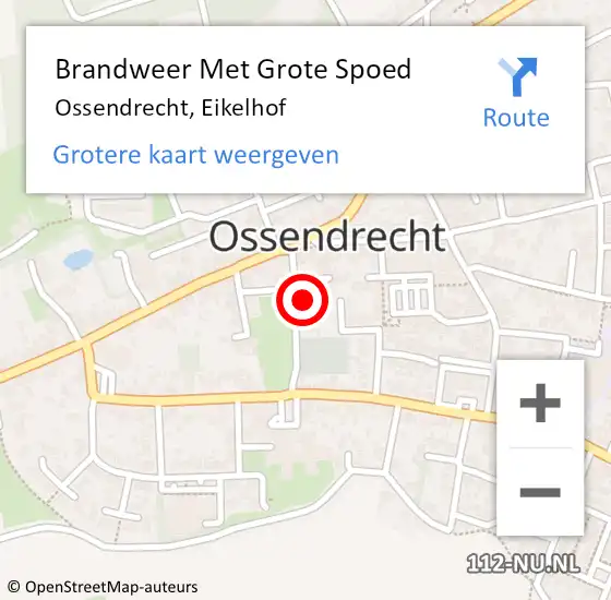 Locatie op kaart van de 112 melding: Brandweer Met Grote Spoed Naar Ossendrecht, Eikelhof op 13 juli 2016 22:57