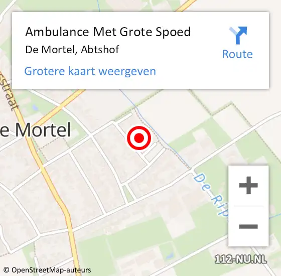 Locatie op kaart van de 112 melding: Ambulance Met Grote Spoed Naar De Mortel, Abtshof op 13 juli 2016 23:00