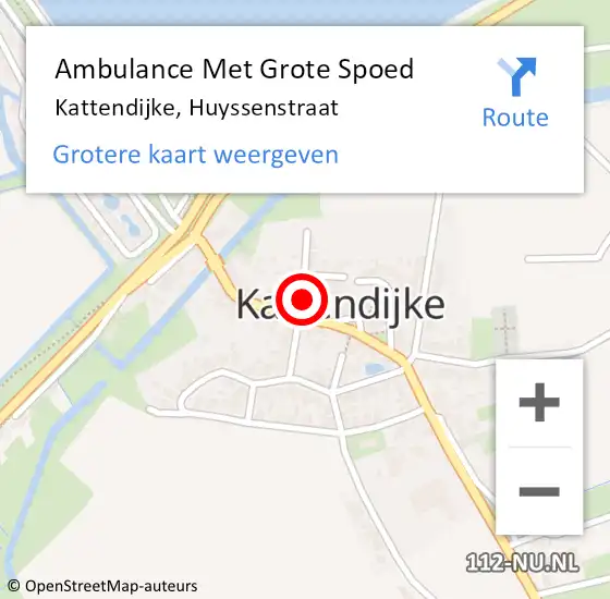 Locatie op kaart van de 112 melding: Ambulance Met Grote Spoed Naar Kattendijke, Huyssenstraat op 13 juli 2016 23:23
