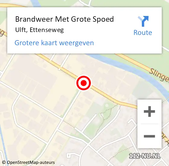 Locatie op kaart van de 112 melding: Brandweer Met Grote Spoed Naar Ulft, Ettenseweg op 14 juli 2016 05:36