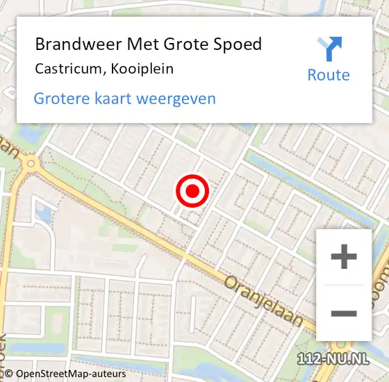 Locatie op kaart van de 112 melding: Brandweer Met Grote Spoed Naar Castricum, Kooiplein op 14 juli 2016 10:25