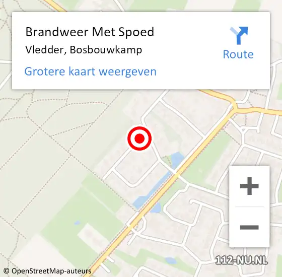 Locatie op kaart van de 112 melding: Brandweer Met Spoed Naar Vledder, Bosbouwkamp op 14 juli 2016 12:22