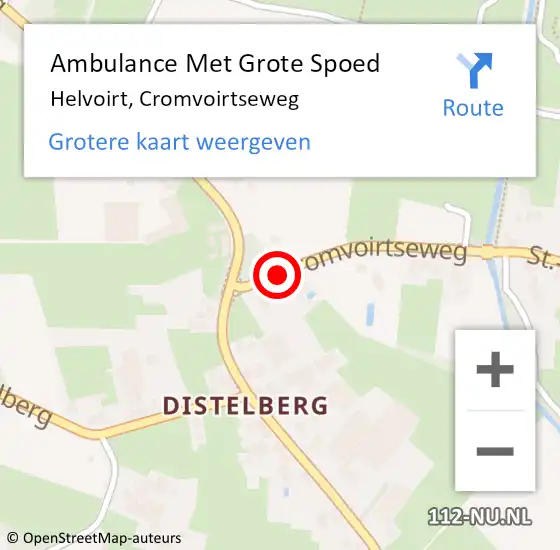Locatie op kaart van de 112 melding: Ambulance Met Grote Spoed Naar Helvoirt, Cromvoirtseweg op 14 juli 2016 13:17