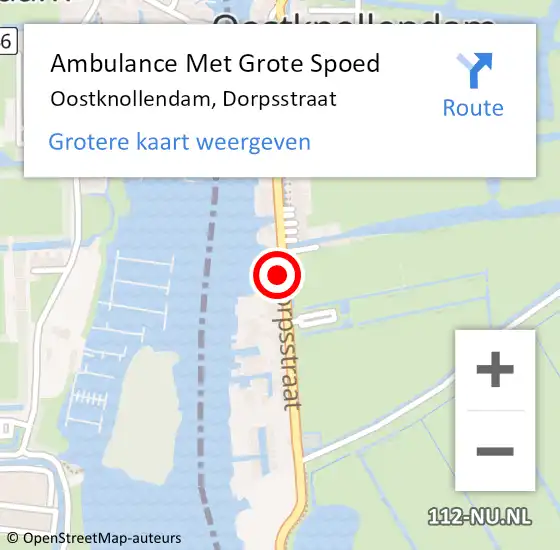 Locatie op kaart van de 112 melding: Ambulance Met Grote Spoed Naar Oostknollendam, Dorpsstraat op 14 juli 2016 13:39