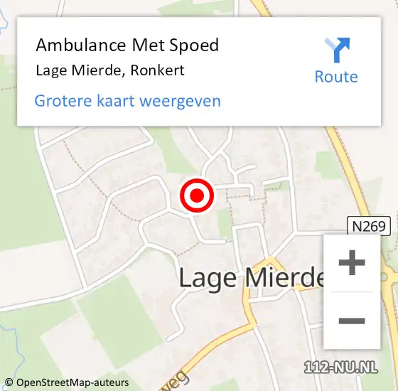 Locatie op kaart van de 112 melding: Ambulance Met Spoed Naar Lage Mierde, Ronkert op 14 juli 2016 14:16