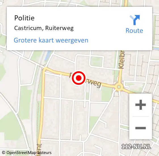 Locatie op kaart van de 112 melding: Politie Castricum, Ruiterweg op 14 juli 2016 14:21