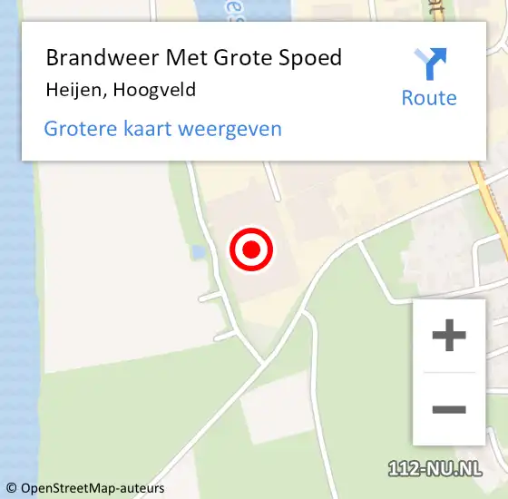 Locatie op kaart van de 112 melding: Brandweer Met Grote Spoed Naar Heijen, Hoogveld op 14 juli 2016 15:00