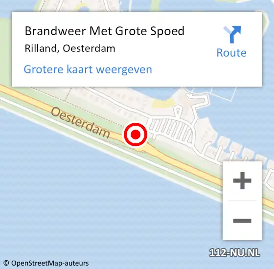 Locatie op kaart van de 112 melding: Brandweer Met Grote Spoed Naar Rilland, Oesterdam op 14 juli 2016 16:23