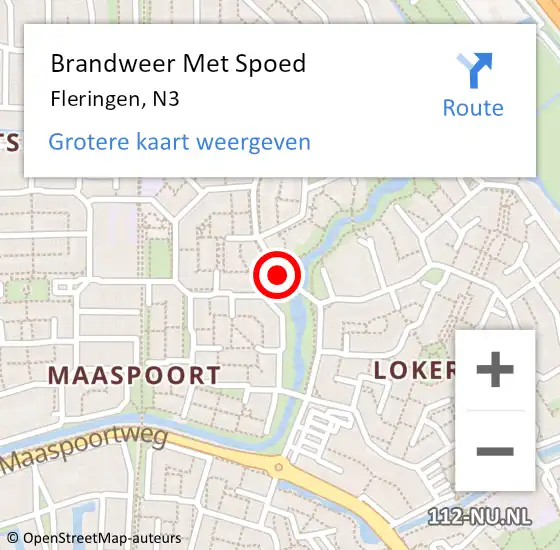 Locatie op kaart van de 112 melding: Brandweer Met Spoed Naar Fleringen, N3 op 14 juli 2016 17:07