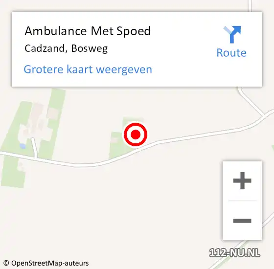 Locatie op kaart van de 112 melding: Ambulance Met Spoed Naar Cadzand, Bosweg op 14 juli 2016 17:46