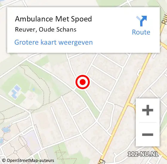 Locatie op kaart van de 112 melding: Ambulance Met Spoed Naar Reuver, Oude Schans op 14 juli 2016 19:06