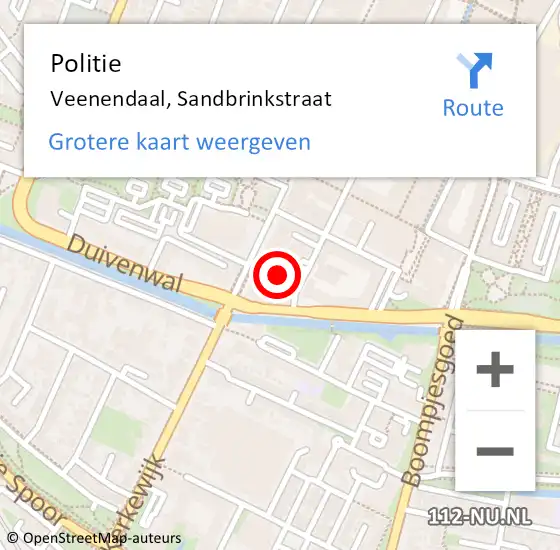 Locatie op kaart van de 112 melding: Politie Veenendaal, Gouverneurslaan op 14 juli 2016 19:14