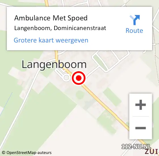 Locatie op kaart van de 112 melding: Ambulance Met Spoed Naar Langenboom, Dominicanenstraat op 14 juli 2016 22:03