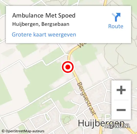 Locatie op kaart van de 112 melding: Ambulance Met Spoed Naar Huijbergen, Bergsebaan op 14 juli 2016 22:10