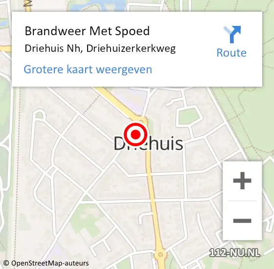 Locatie op kaart van de 112 melding: Brandweer Met Spoed Naar Driehuis Nh, Driehuizerkerkweg op 15 juli 2016 01:01