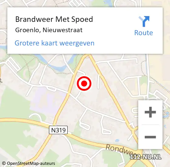 Locatie op kaart van de 112 melding: Brandweer Met Spoed Naar Groenlo, Nieuwestraat op 15 juli 2016 03:44