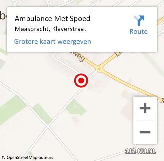 Locatie op kaart van de 112 melding: Ambulance Met Spoed Naar Maasbracht, Klaverstraat op 15 juli 2016 05:23