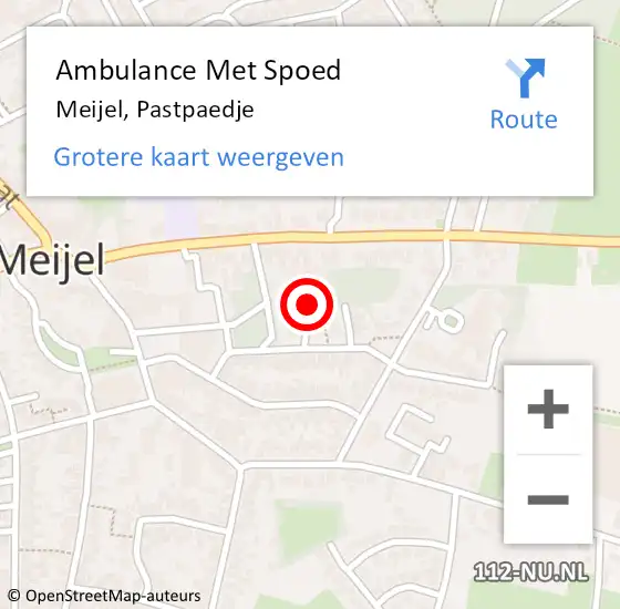 Locatie op kaart van de 112 melding: Ambulance Met Spoed Naar Meijel, Pastpaedje op 15 juli 2016 09:21