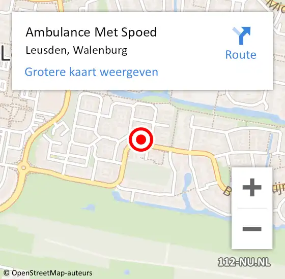 Locatie op kaart van de 112 melding: Ambulance Met Spoed Naar Leusden, Walenburg op 15 juli 2016 10:47