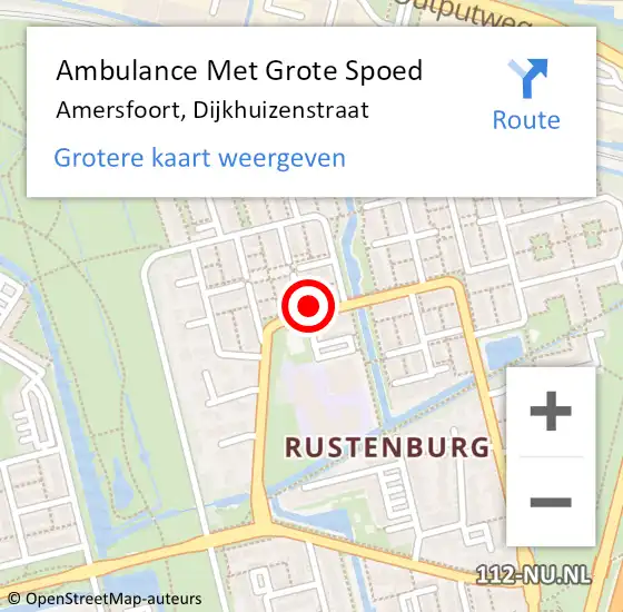 Locatie op kaart van de 112 melding: Ambulance Met Grote Spoed Naar Amersfoort, Dijkhuizenstraat op 21 december 2013 09:19